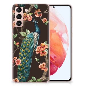 Samsung Galaxy S21 TPU Hoesje Pauw met Bloemen