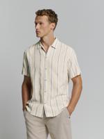 No- Excess Shirt Short Sleeve Dobby Vertical Stripe With Line Overhemd 122 Cement