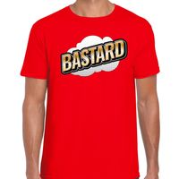 Fout Bastard t-shirt in 3D effect rood voor heren - foute party fun tekst shirt / outfit - popart - thumbnail