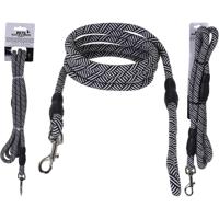 Basic Pets black and white collection hondenriem 130cm zwart/wit