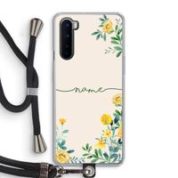 Gele bloemen: OnePlus Nord Transparant Hoesje met koord