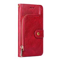 iPhone XR hoesje - Bookcase - Koord - Pasjeshouder - Portemonnee - Rits - Kunstleer - Rood - thumbnail