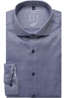 ETERNA Super Slim Overhemd blauw/wit, Gestructureerd