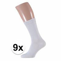 Witte heren sokken set van 9x paar - maat 40/46 - sportieve sokken - Katoen/polyester