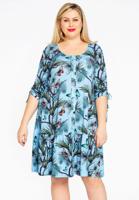 Yoek Jurk met volants PAPILLON | Blauw | Maat 54/56