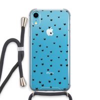 Kleine kattenkopjes: iPhone XR Transparant Hoesje met koord