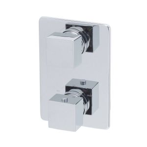 BWS Afbouwdeel Square 2-Weg Chroom tbv Thermostatisch Inbouwdeel Uni