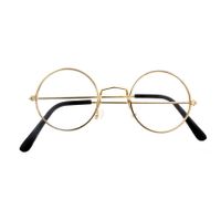 Verkleed bril - rond - goud montuur - voor volwassenen - kerstman/opa/oma - thumbnail