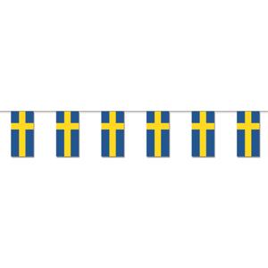 Papieren slinger Zweden - 4 meter - Sweden vlag - Supporter feestartikelen