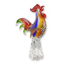 A MURANO STYLE GLASS FIGURINE OF A ROOSTER