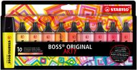 STABILO BOSS ORIGINAL markeerstift Arty, kartonnen etui van 10 stuks in geassorteerde kleuren - thumbnail