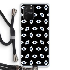 Eyes pattern: Samsung Galaxy S10 Lite Transparant Hoesje met koord