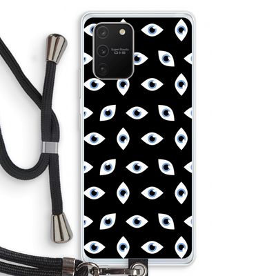 Eyes pattern: Samsung Galaxy S10 Lite Transparant Hoesje met koord