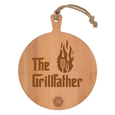 'Beukenhout Serveerplank rond 'The Grillfather' (35cm)' kopen?