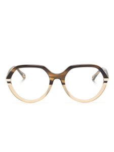 Chloé Eyewear lunettes de vue bicolore à design marbré - Marron