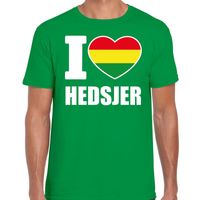 Carnaval I love Hedsjer t-shirt groen voor heren Carnaval I love Hedsjer t-shirt groen voor heren
