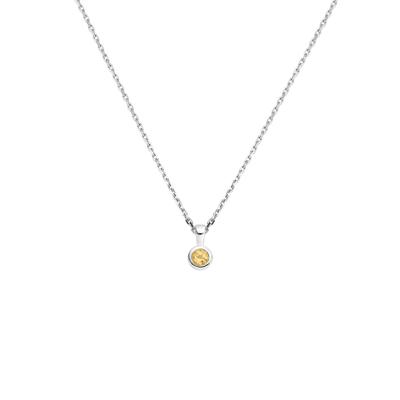Collier Zilver 925 Gerhodineerd met November Geboortesteen 41+4cm