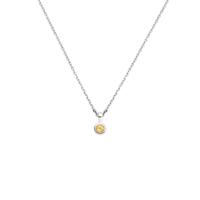 Collier Zilver 925 Gerhodineerd met November Geboortesteen 41+4cm