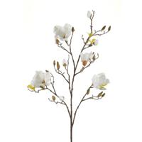 Kunstbloem Magnolia tak - 105 cm - wit/creme - Kunst zijdebloemen