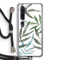 Tropical watercolor leaves: Xiaomi Mi Note 10 Transparant Hoesje met koord