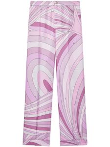 PUCCI pantalon en soie à imprimé abstrait - Violet