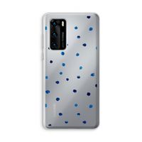 Blauwe stippen: Huawei P40 Transparant Hoesje