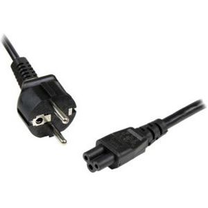 StarTech.com 1 m 3-polige laptop-voedingskabel Schuko CEE7-naar-C5 klaverbladvoedingskabel