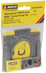 NOCH 48051 PROFI plus TT Tunnelportaal 1-sporig Hardschuim model, Geverfd