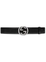 Gucci Interlocking G leather belt - Noir - thumbnail