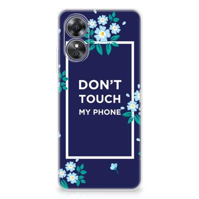 OPPO A17 Silicone-hoesje Flowers Blue DTMP OPPO A17 Silicone-hoesje Flowers Blue DTMP