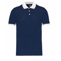 Poloshirt Sport Pro premium quality - navy/wit - mesh polyester - voor heren - thumbnail