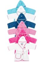 Babybadjas Lief! - 100% badstof katoen - div kleuren-Lief wit/blauw-1-2 jaar (92)