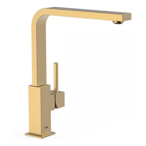 Keukenkraan Tres Top | Opbouw | 360° Draaibaar | Mengkraan | 1-hendel | Vierkant | 24k Goud mat