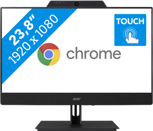 Acer A240CXi5 i3810 Touch Intel® Core™ i3 i3-1215U 60,5 cm (23.8") 1920 x 1080 Pixels Touchscreen Alles-in-één-pc 8 GB DDR4-SDRAM 128 GB eMMC ChromeOS Wi-Fi 6E (802.11ax) Zwart