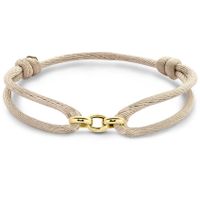 Armband geelgoud-satijn goudkleurig-beige 13-26 cm