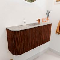Toiletmeubel Mondiaz Joya Dlux | 93.2 cm | Meubelkleur Ruby | Faye wastafel Glace Wasbak Midden | 1 kraangat