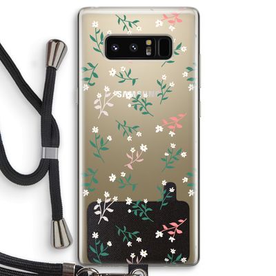 Small white flowers: Samsung Galaxy Note 8 Transparant Hoesje met koord