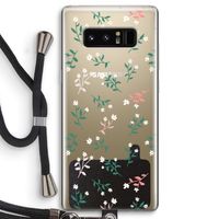 Small white flowers: Samsung Galaxy Note 8 Transparant Hoesje met koord