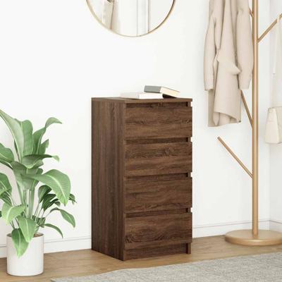 Dressoir 37,5x35x76 cm bewerkt hout bruin eikenkleurig