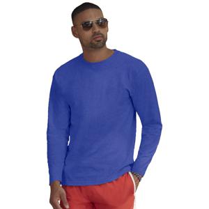 Fruit of the Loom t-shirt lange mouwen - heren - blauw - katoen - regular fit