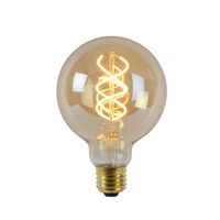 Lucide G95 - Filament lamp - Ø 9,5 cm - LED Dimb. - E27 - 1x4,9W 2200K - Amber - thumbnail
