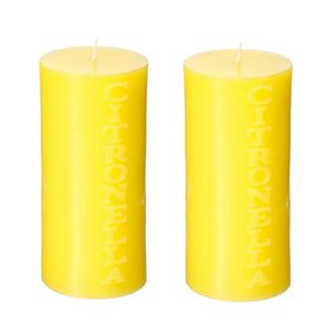 2x stuks Citronella stomp kaarsen 64 branduren geel