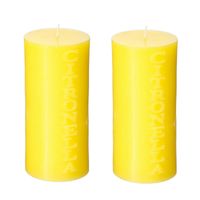 2x stuks Citronella stomp kaarsen 64 branduren geel