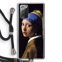 The Pearl Earring: Samsung Galaxy Note 20 / Note 20 5G Transparant Hoesje met koord