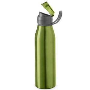 Aluminium waterfles/drinkflesmet klepdop en handvat - groen - 650 ml - Sportfles - Bidon