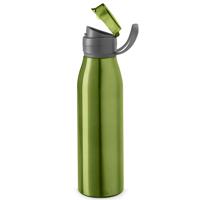 Aluminium waterfles/drinkflesmet klepdop en handvat - groen - 650 ml - Sportfles - Bidon - thumbnail