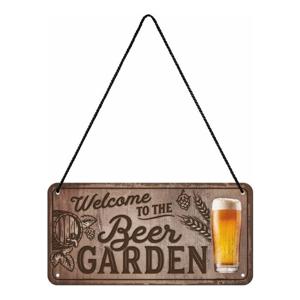 Nostalgic Art wandbord/muurplaatje - metaal - Beer garden - 10 x 20 cm - mancave