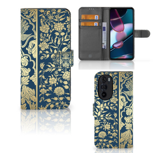 Motorola Edge 30 Pro Hoesje Beige Flowers