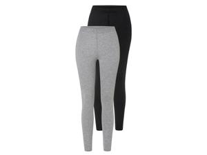 esmara 2 dames leggings (Zwart/grijs, XS (32/34))