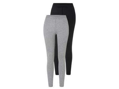 esmara 2 dames leggings (Zwart/grijs, XS (32/34))